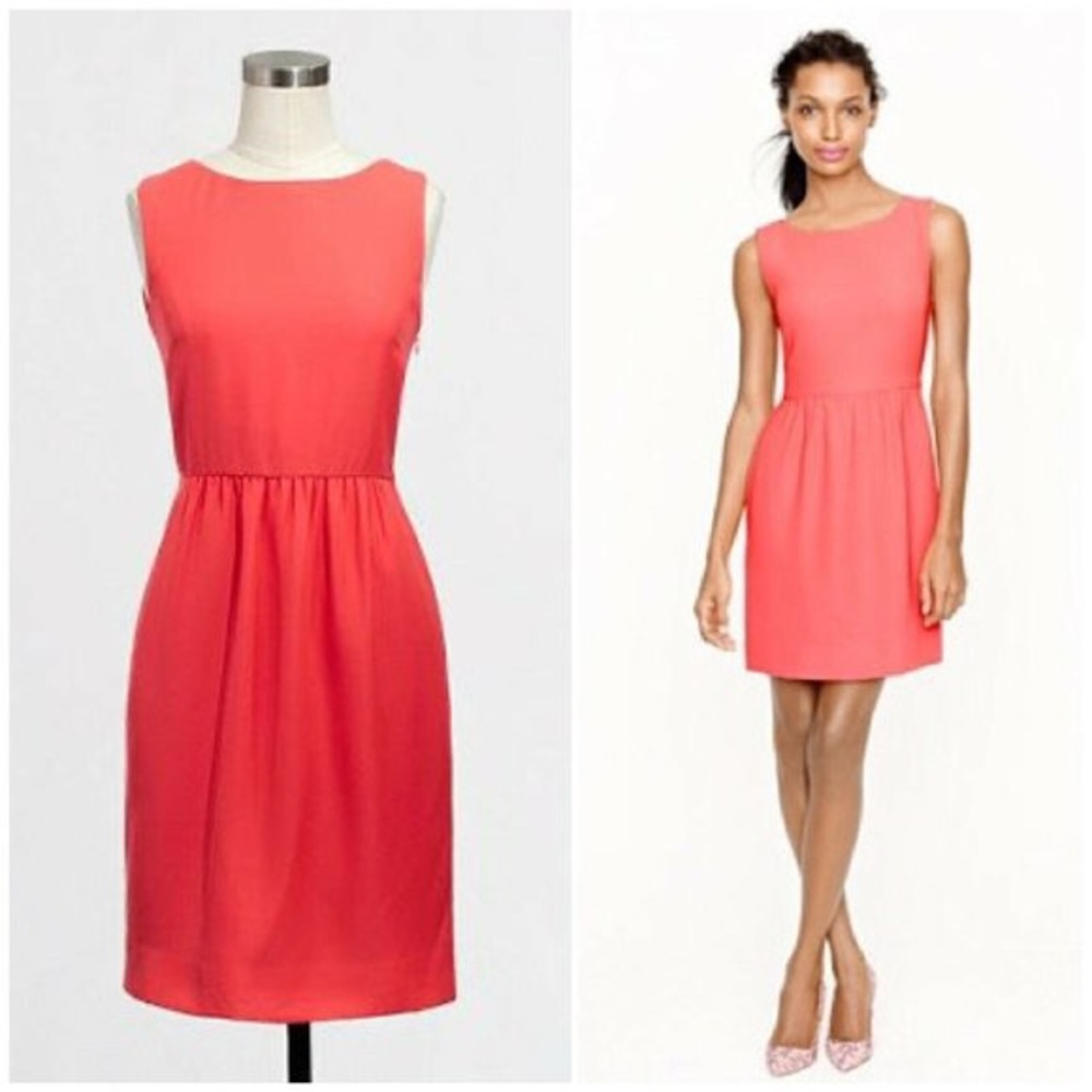 J. Crew Coral Sleeveless Fit-and-Flare Dress